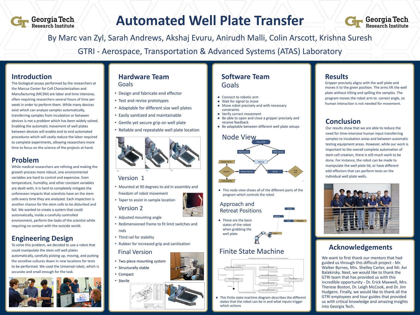 GTRI Engineering Poster: Automated Stem Cell Sample Handling System